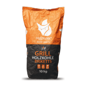Heizfuxx Grillbriketts Hartholz – 600-kg-Palette, 60 Säcke à 10 kg, Gastro-Qualität, Körnung 30–50 mm