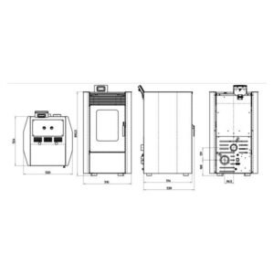 Rowi Pellet Easy Premium Pelletofen 9 kW – Grau mit Gebläse, Timer und Fernbedienung