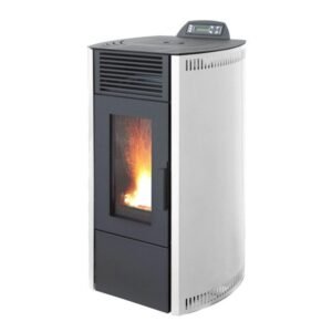 Rowi HPO 9/1 Ovale Nova Pelletofen 8,7 kW – Stahl Weiß, raumluftunabhängig