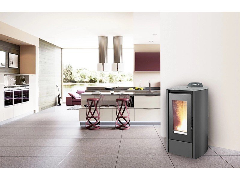 Rowi HPO 5/1 Puro Nova Pelletofen 5 kW – Stahl Schwarz, kompakt und raumluftunabhängig – Bild 2