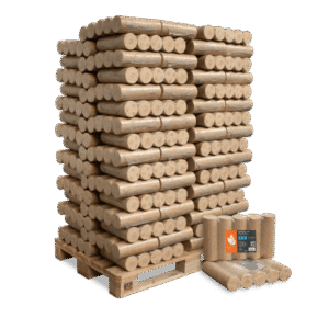 Heizfuxx Nestro XL Blue Nadelholzbriketts – 960-kg-Palette mit 96 Gebinden à 10 kg