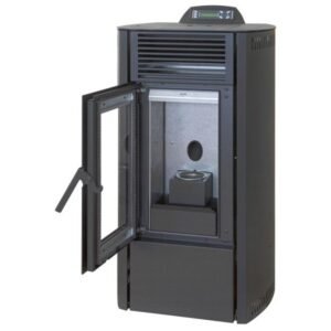 Rowi HPO 8/1 Easy II Pelletofen 7,7 kW – Schwarz, raumluftunabhängig aus Stahl