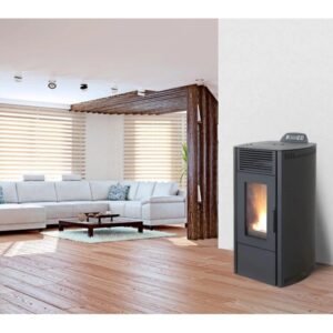 Rowi HPO 8/1 Easy II Pelletofen 7,7 kW – Schwarz, raumluftunabhängig aus Stahl