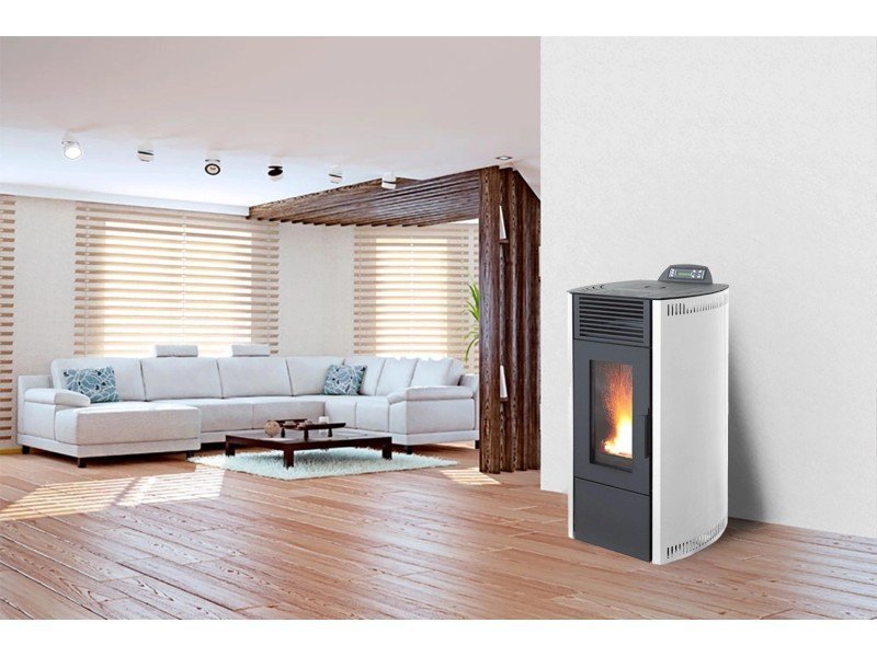 Rowi HPO 8/1 Easy II Pelletofen 7,7 kW – Weiß, raumluftunabhängig aus Stahl – Bild 2