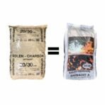 Anthrazitkohle A20–30 – 100 % Anthrazit, Palette mit 40 Säcken à 25 kg