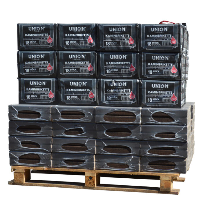 Brennstoffmischung Palette: Pinikay Eichenholzbriketts und Braunkohlebriketts, 930 kg