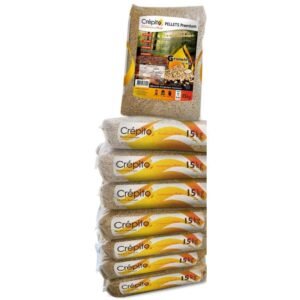 Crépito Holzpellets Halbpalette mit 33 Säcken à 15 kg (495 kg) – 100 % Nadelholz