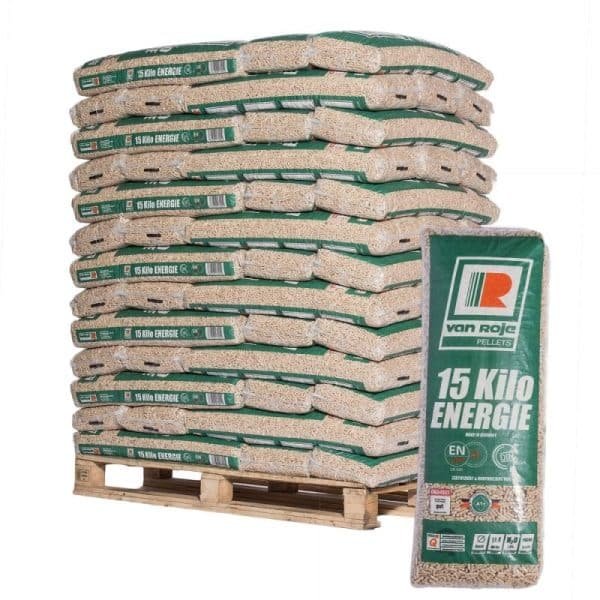 Van Roje Holzpellets Palette mit 65 Säcken à 15 kg (975 kg) – Nadelholz, ENplus A1, DINplus und PEFC – Bild 5